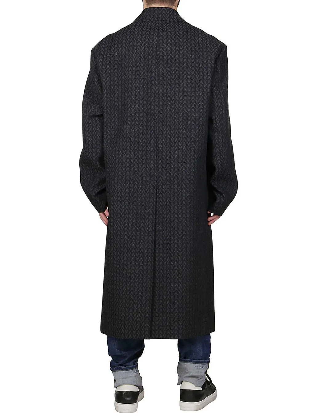 Herringbone Wool Blend Coat