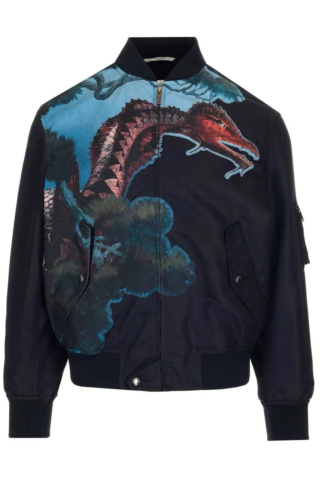 Bomber Jacket With Dragon Print