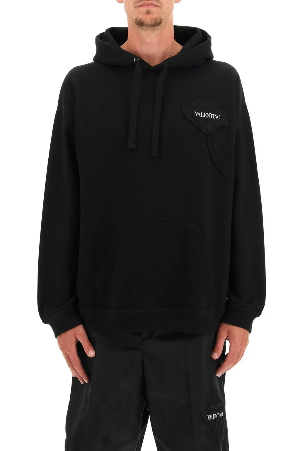 Hoodie With Embroidered Flower