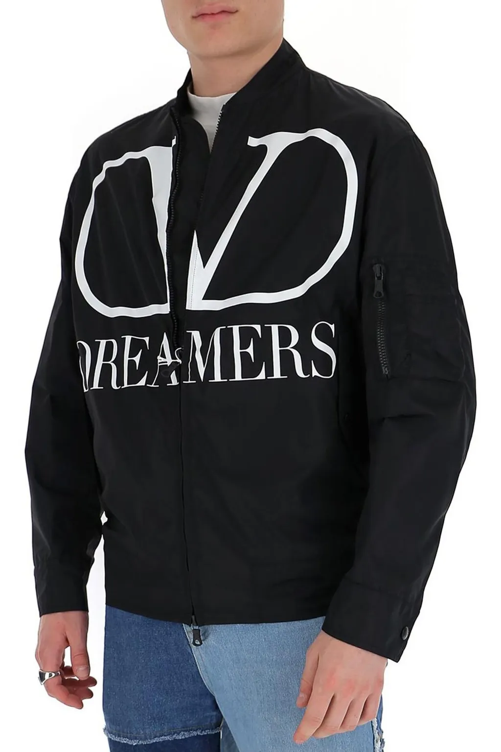 Bomber Jacket With Vltn Times Print