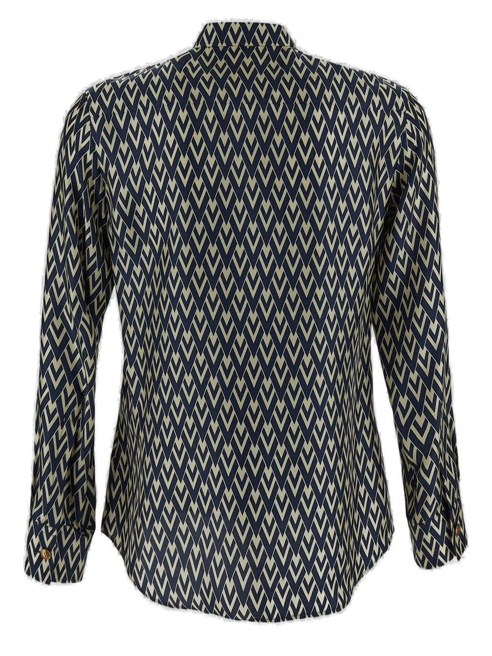 Geometric Print Button-Up Shirt