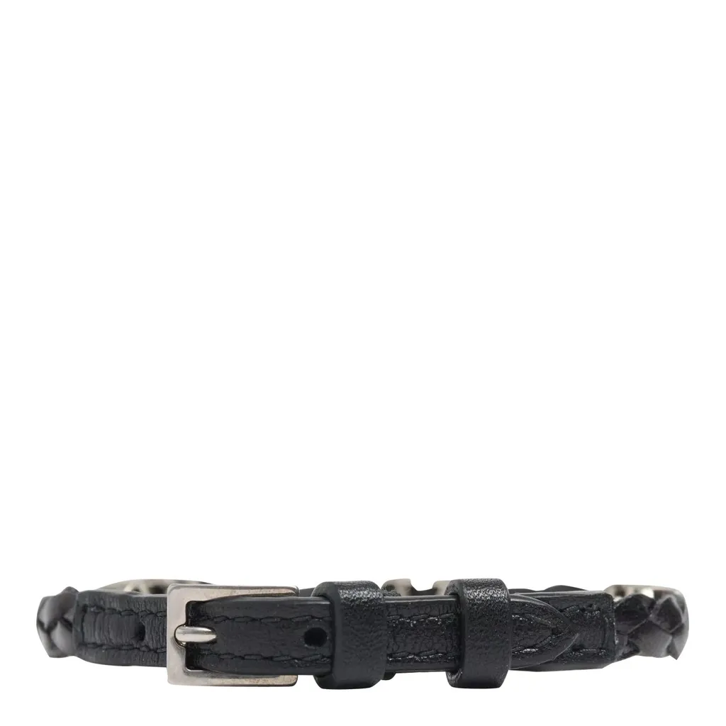Braided Leather Bracelet With Vlogo