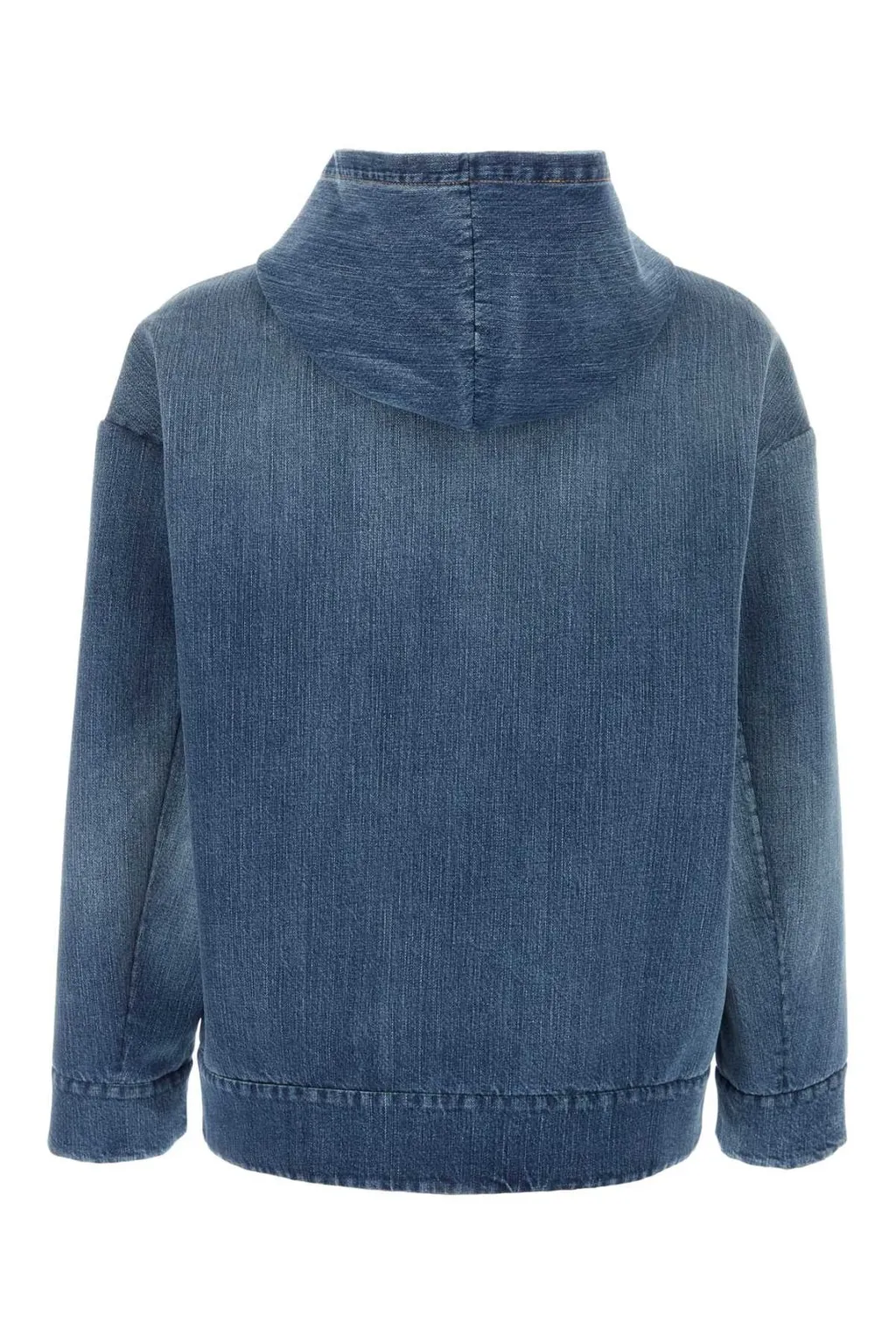 Denim Zip-Up Hoodie