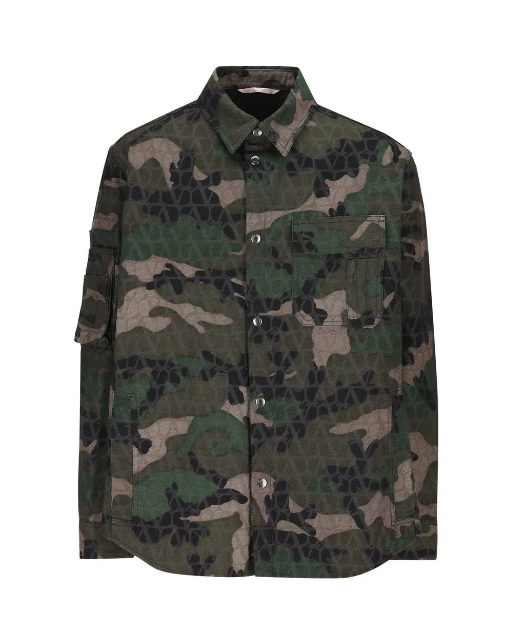 Camouflage Print Shirt Jacket