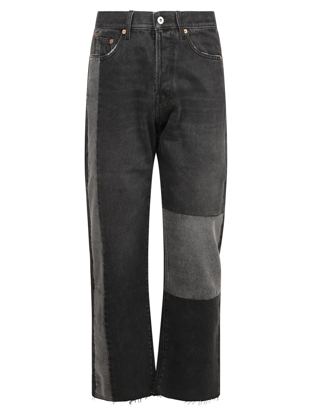 Patchwork Straight Leg Jeans