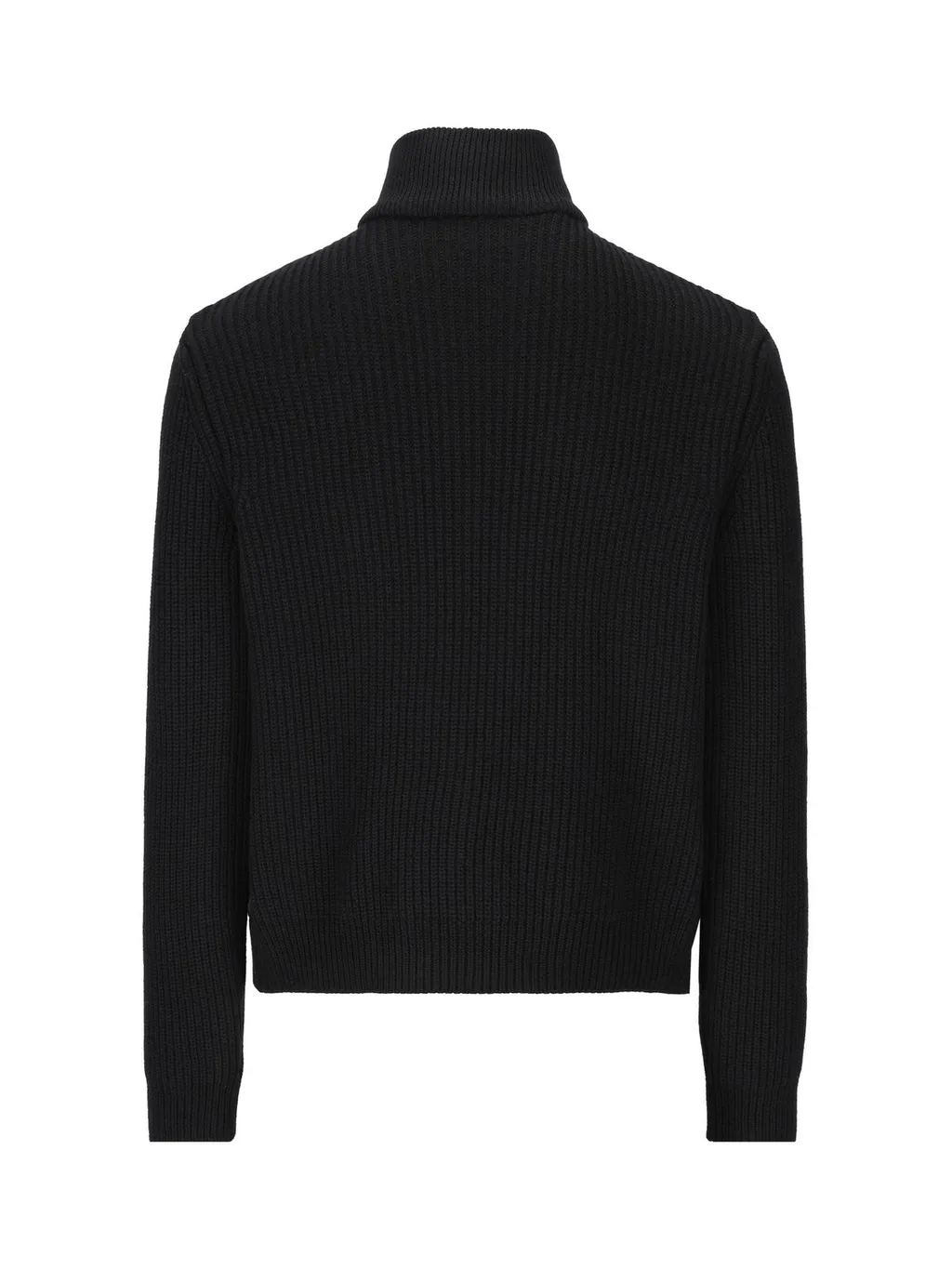 Zip-Up Jacket With Patterned Front And Ribbed Sleeves