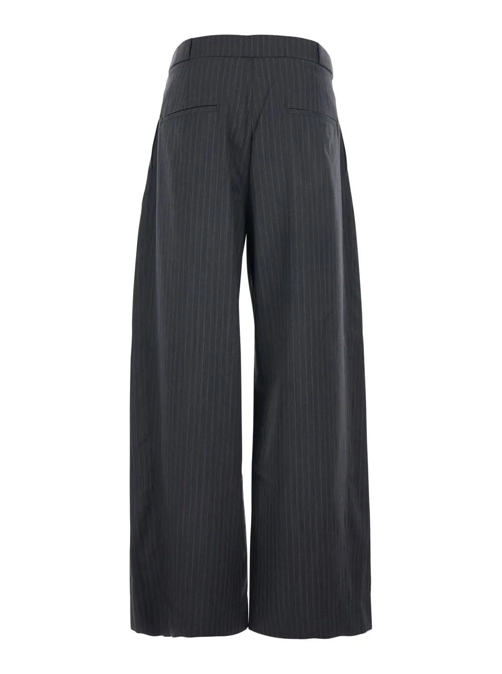 Pinstripe Wide-Leg Trousers