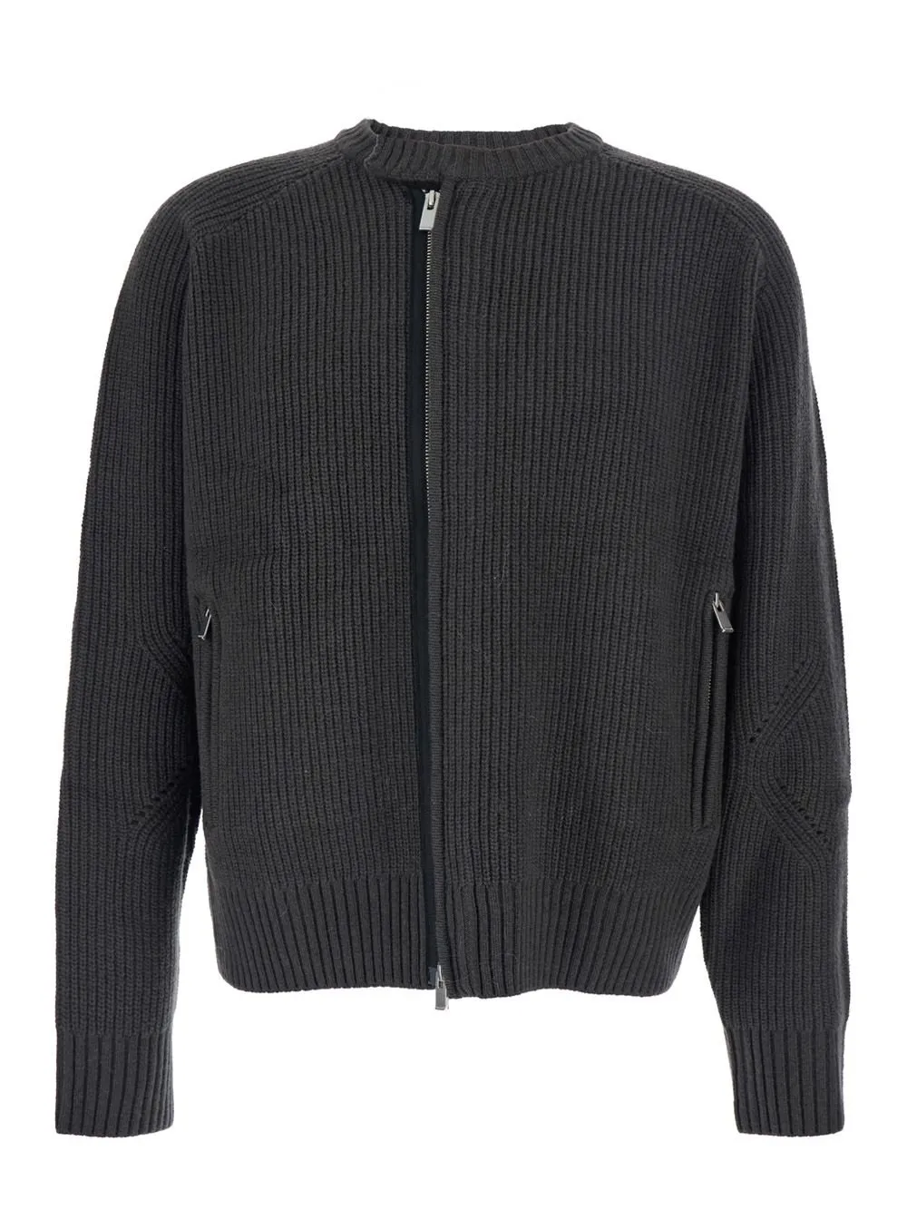 Ribbed Zip-Up Cardigan