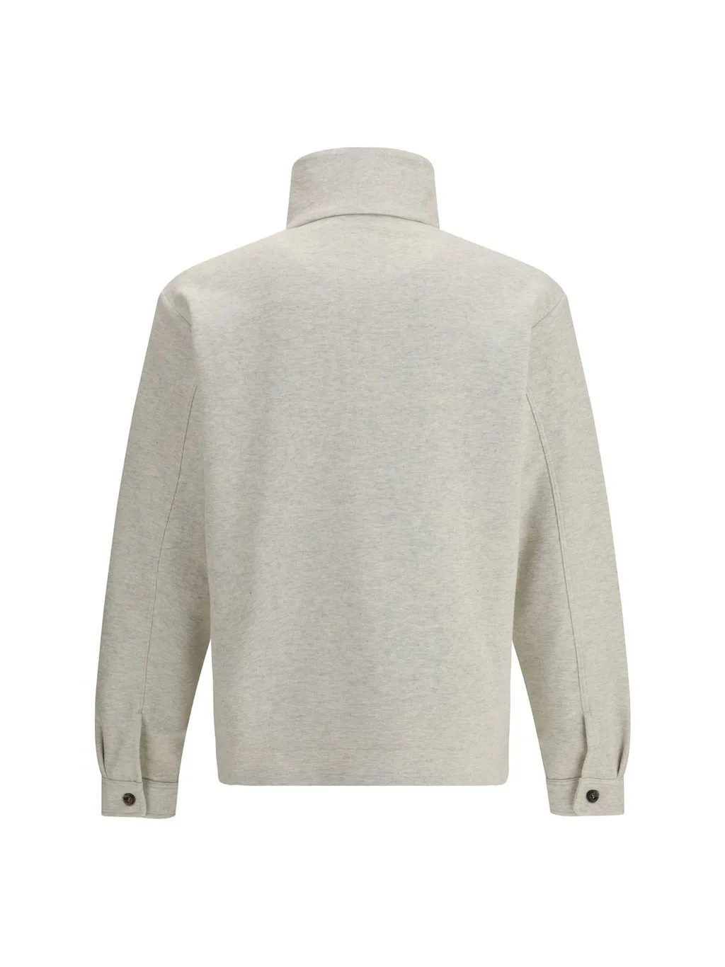 Sweatshirt With High Neck And Button Closure
