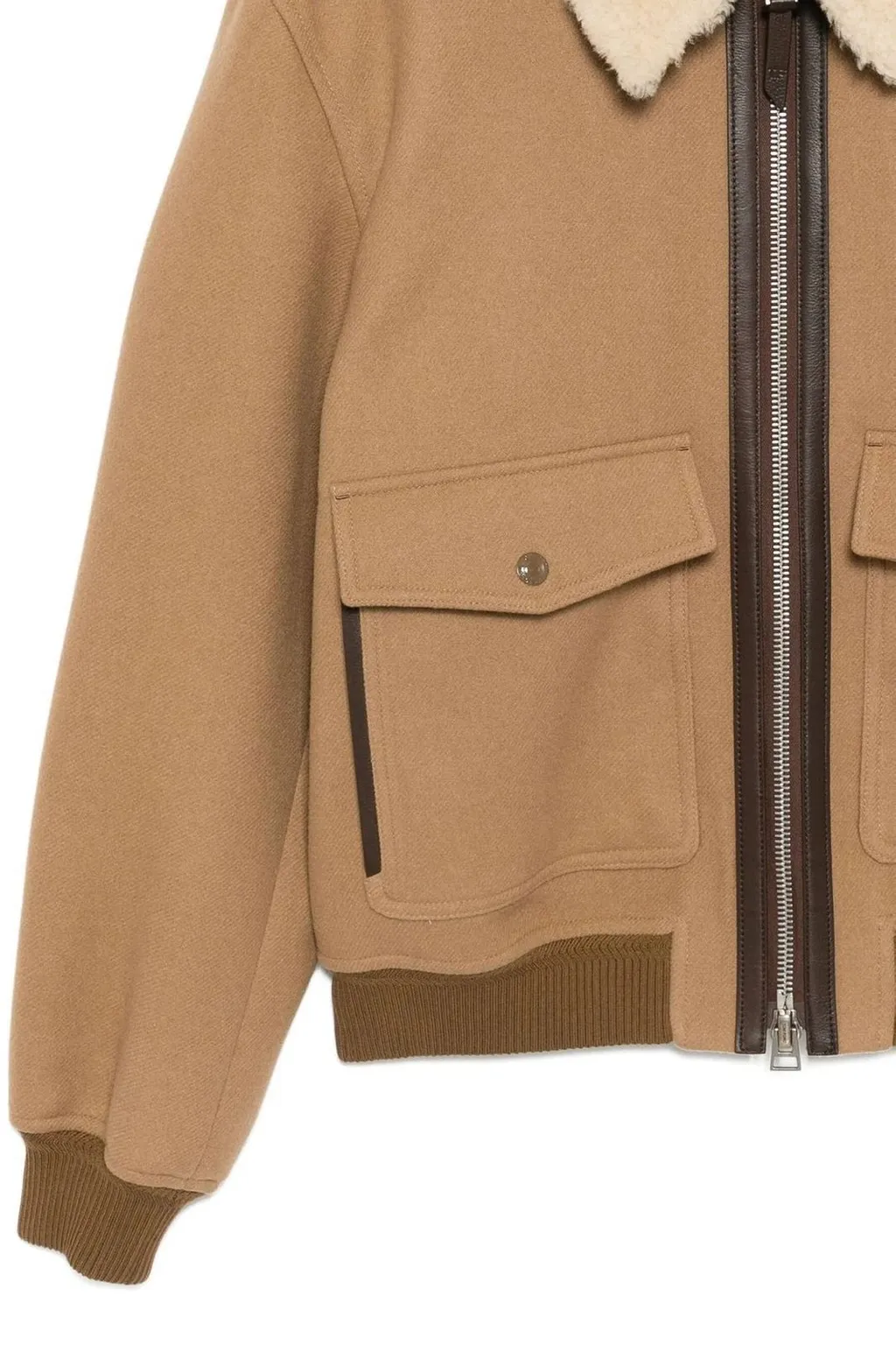 Bomber Jacket With Shearling Collar