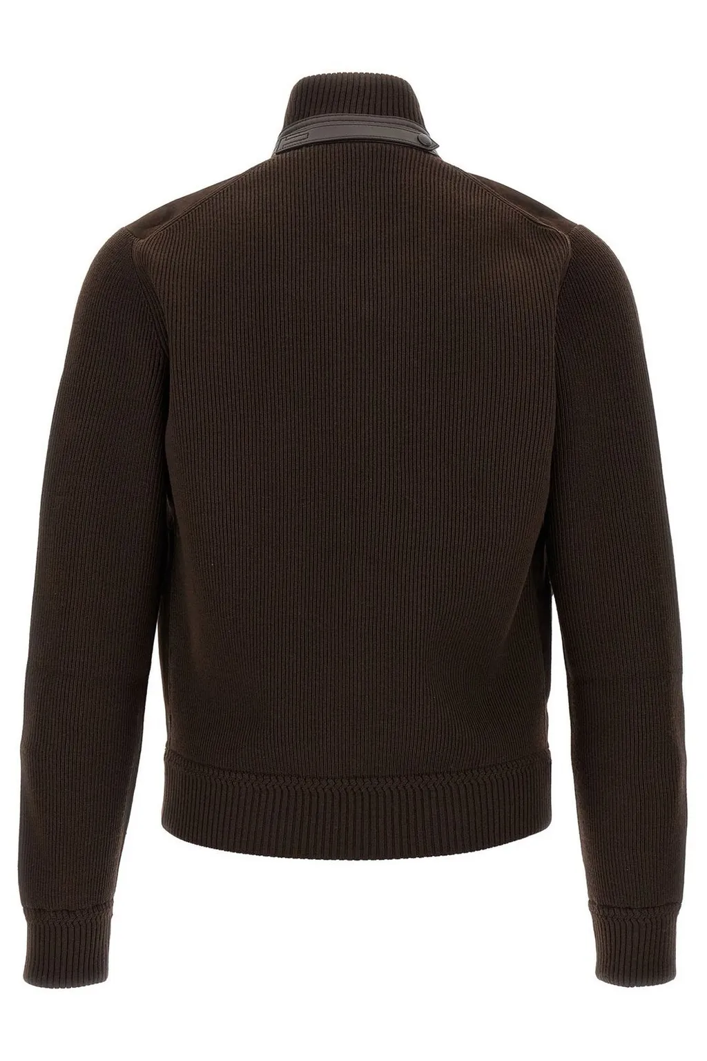 Suede And Knit Bomber Jacket