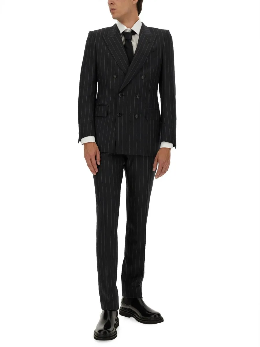 Double-Breasted Pinstripe Suit