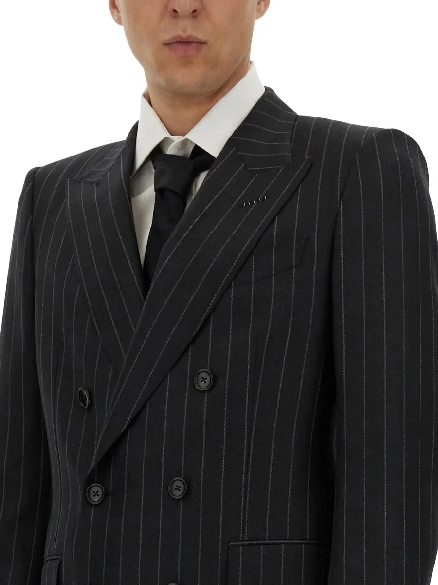 Double-Breasted Pinstripe Suit