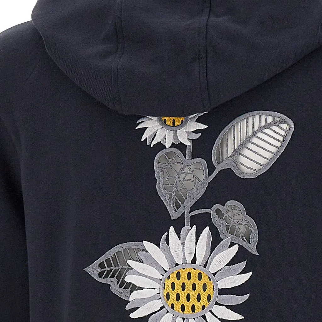 Hoodie With Floral Embroidery