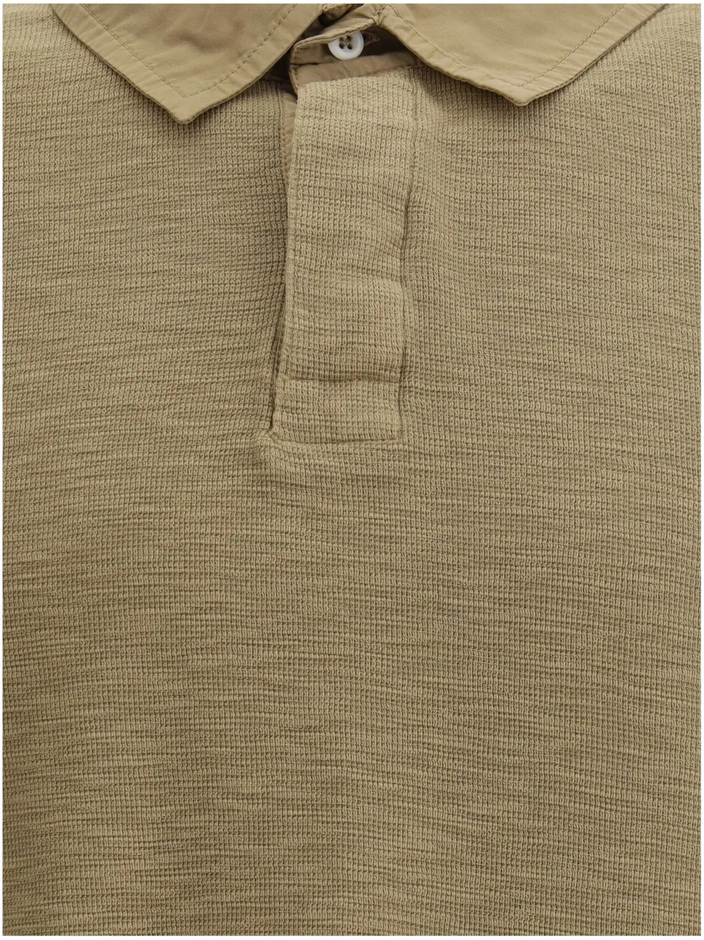 Textured Long-Sleeve Polo Shirt