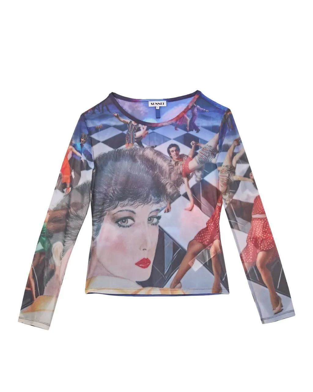 Long Sleeve Mesh Top