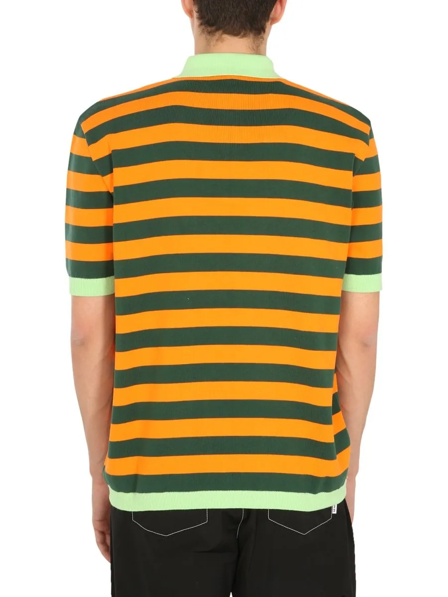 Striped Zip Polo Shirt