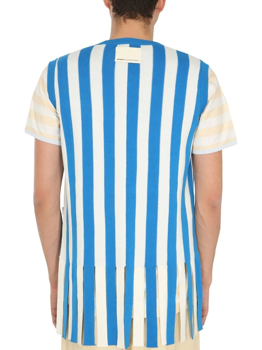 Striped V-Neck T-Shirt