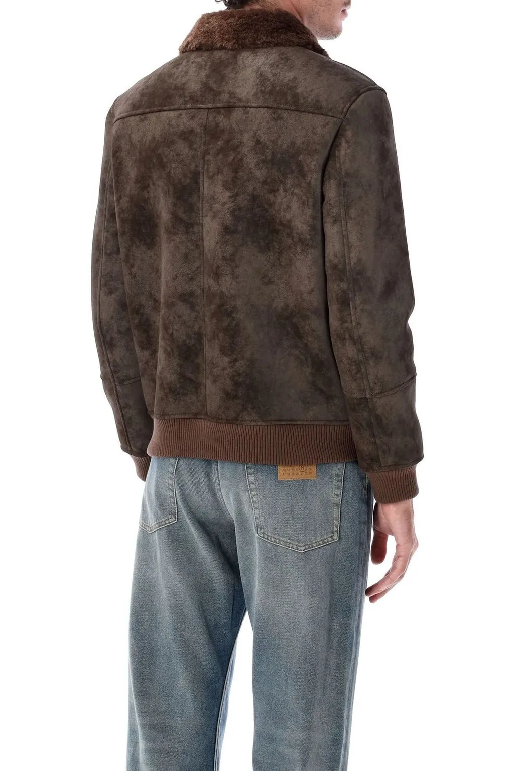 Bomber Jacket With Shearling Collar