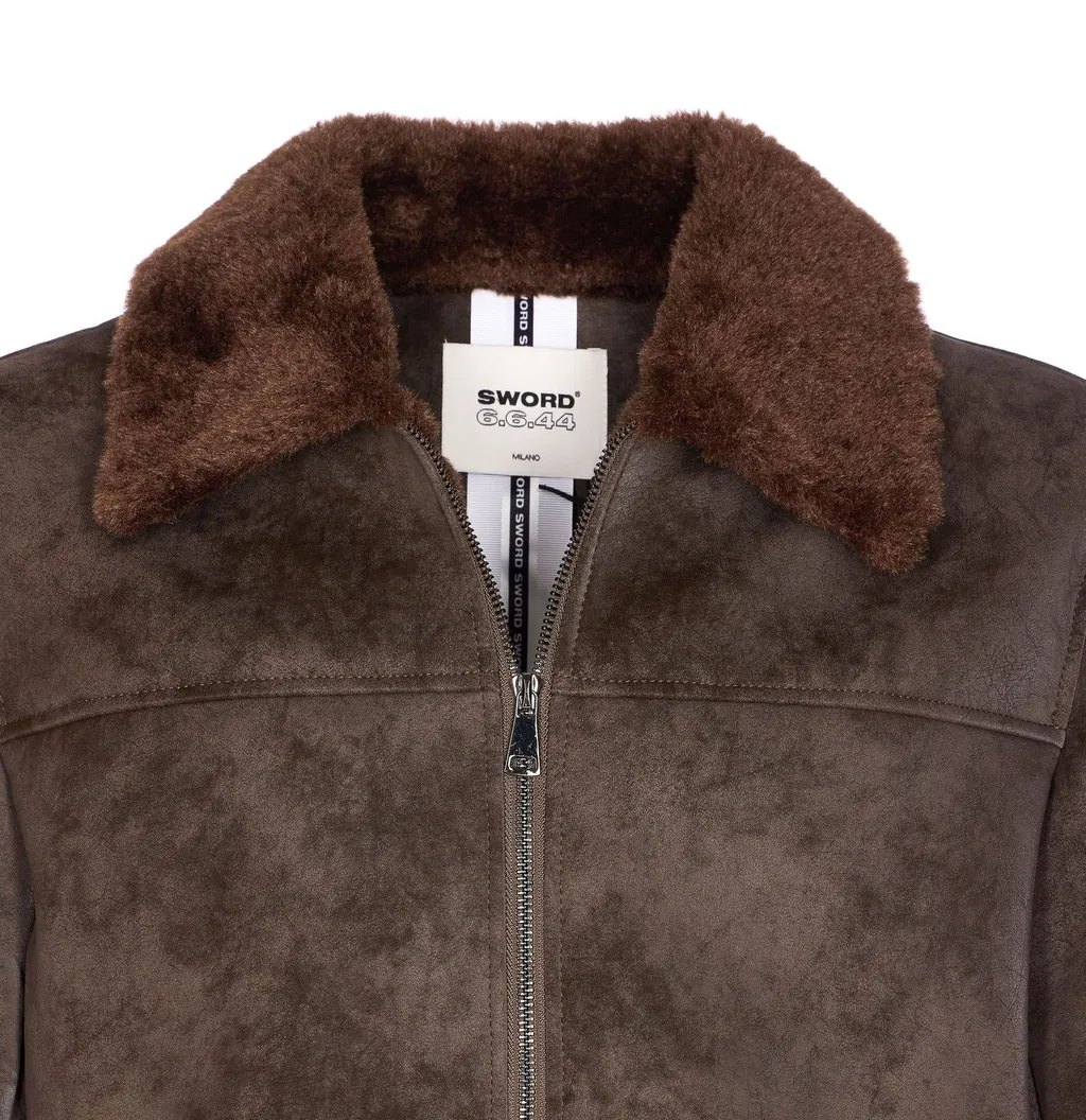Bomber Jacket With Shearling Collar