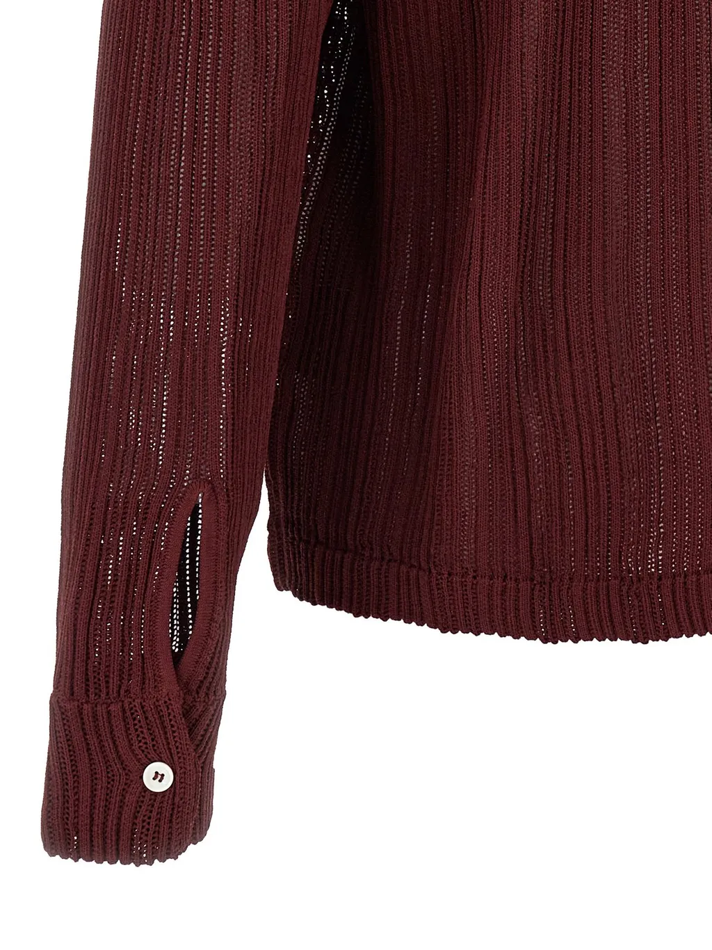 Ribbed Knit Polo Shirt