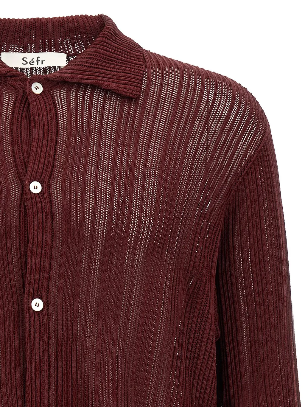Ribbed Knit Polo Shirt