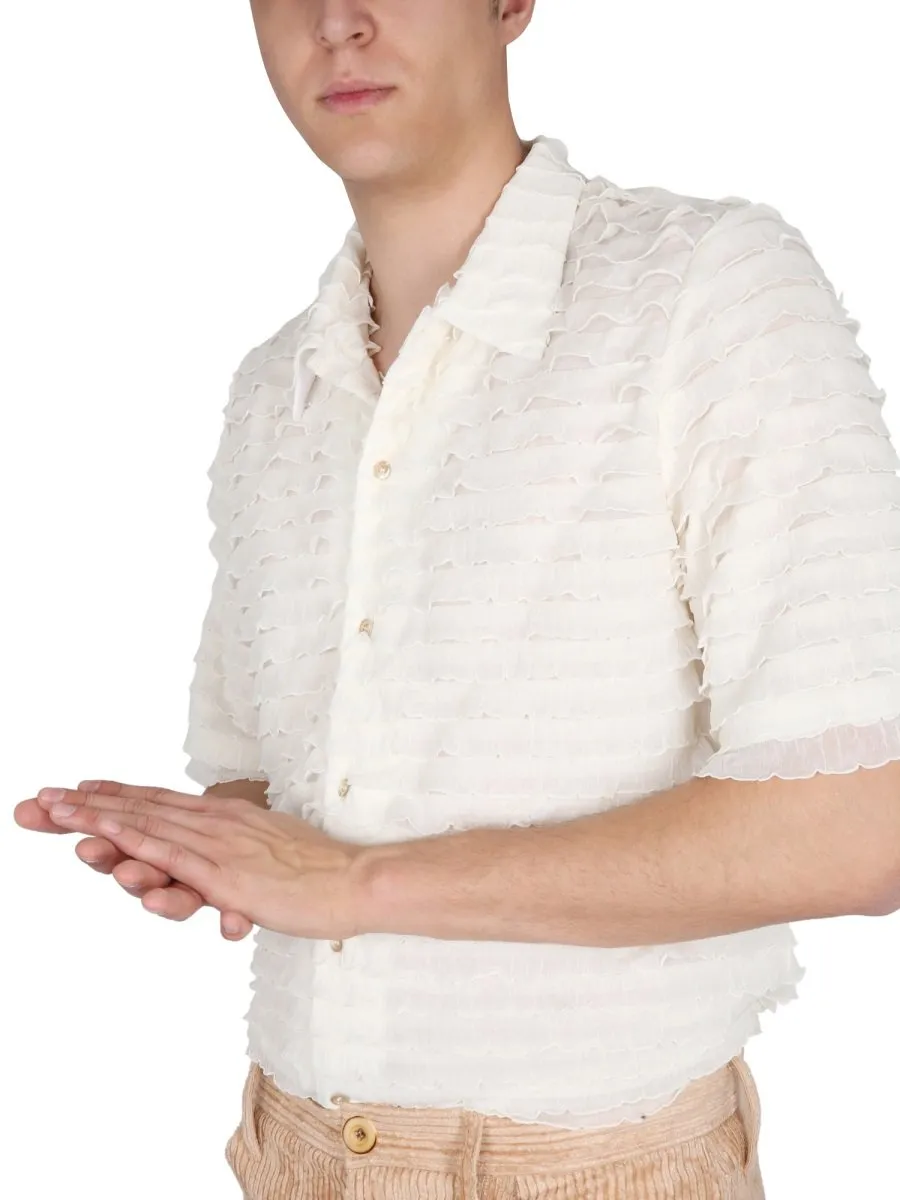 Short Sleeve Ruffle Shirt