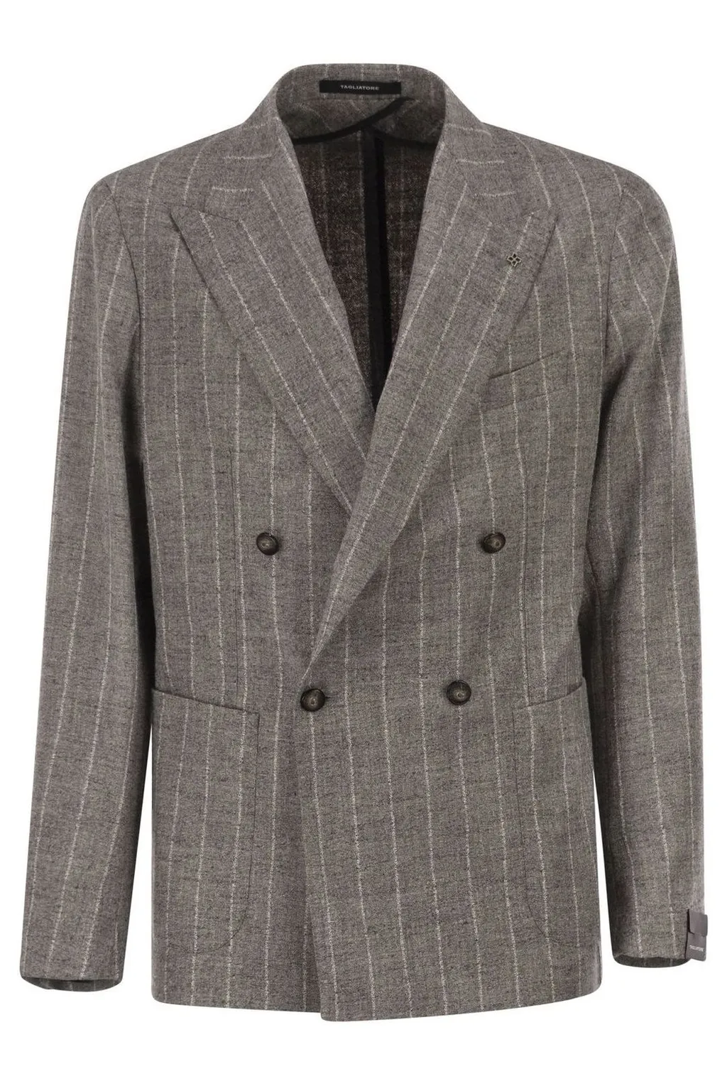 Double-Breasted Pinstripe Blazer
