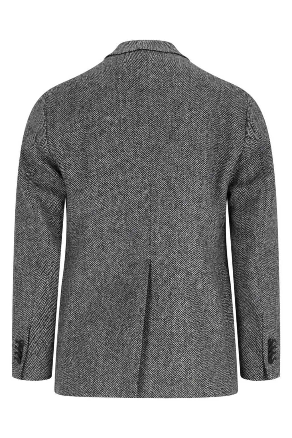 Double-Breasted Herringbone Blazer