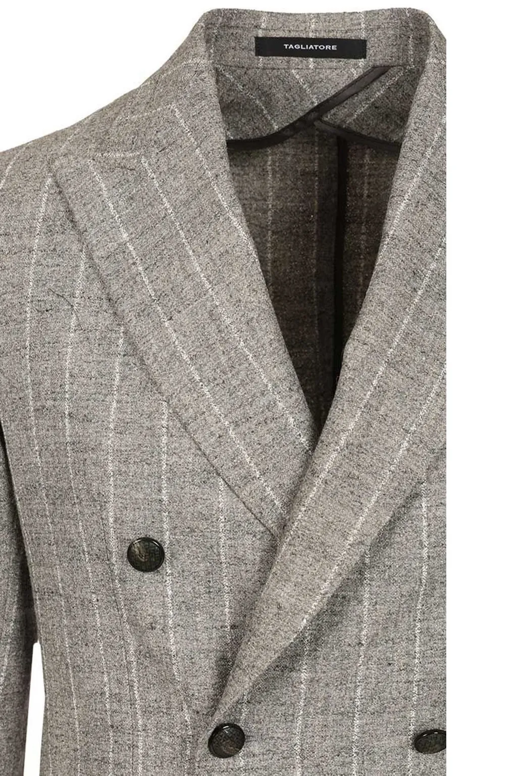 Double-Breasted Pinstripe Blazer