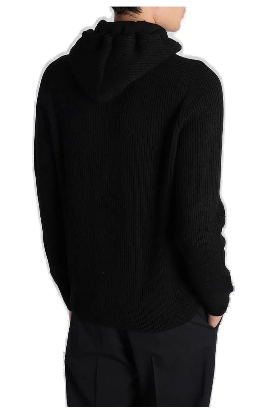 Ribbed Knit Hoodie