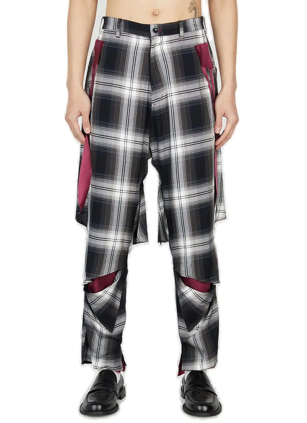Deconstructed Plaid Trousers