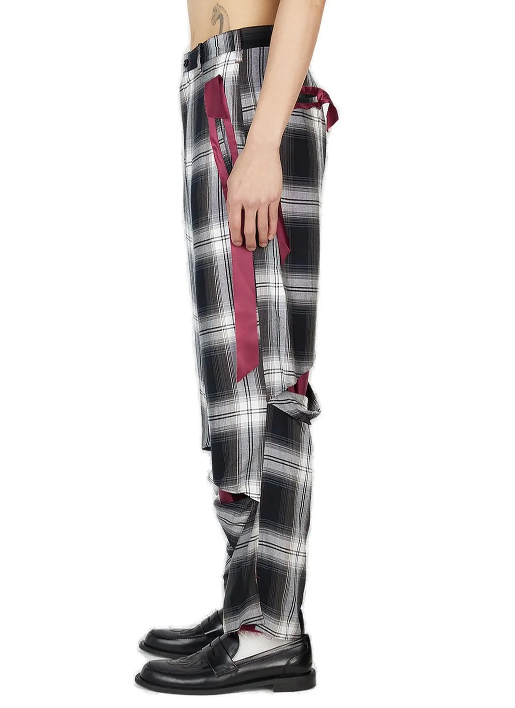 Deconstructed Plaid Trousers