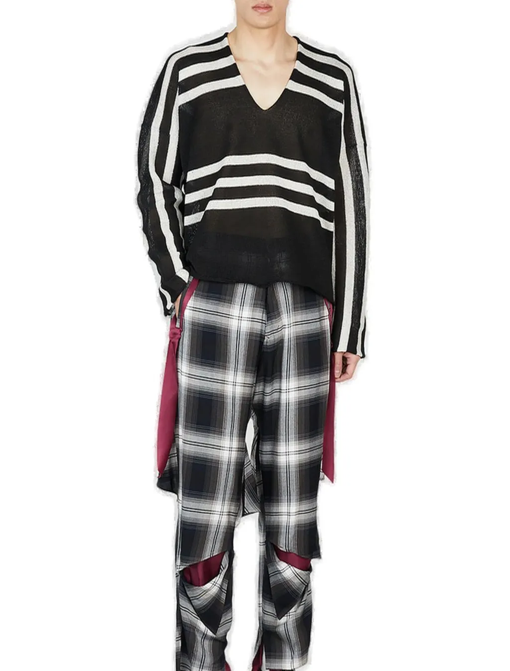 Deconstructed Plaid Trousers