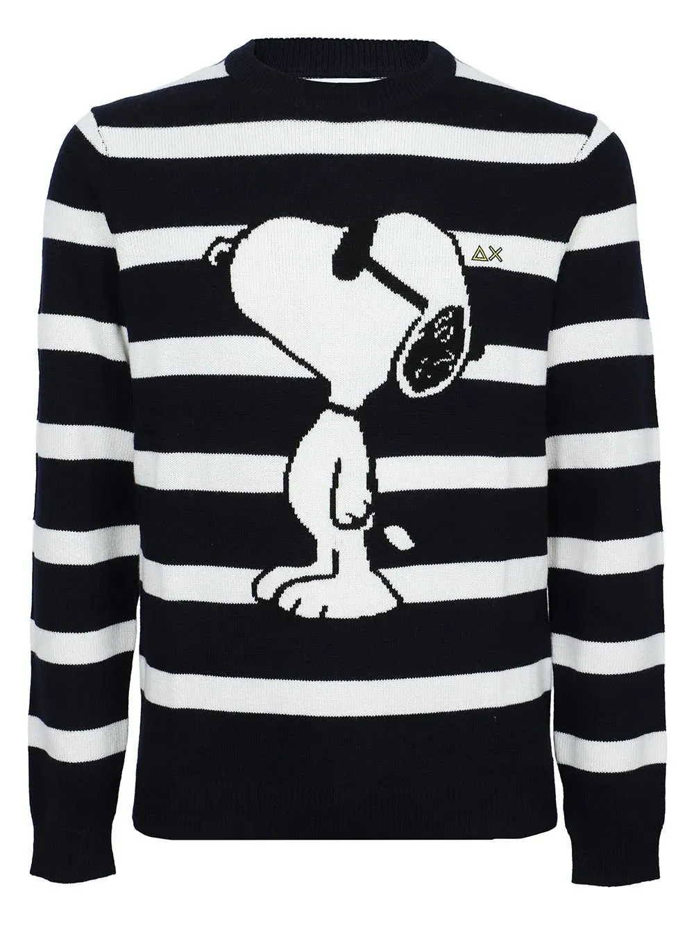 Striped Crewneck Sweater With Snoopy Graphic