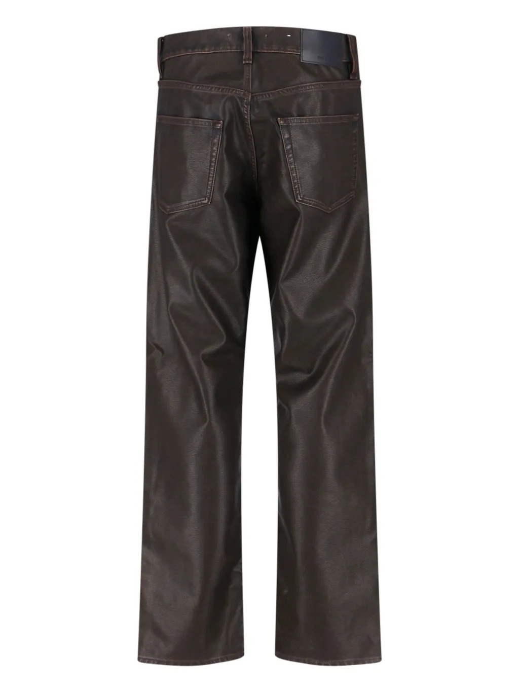 Straight-Leg Faux Leather Pants