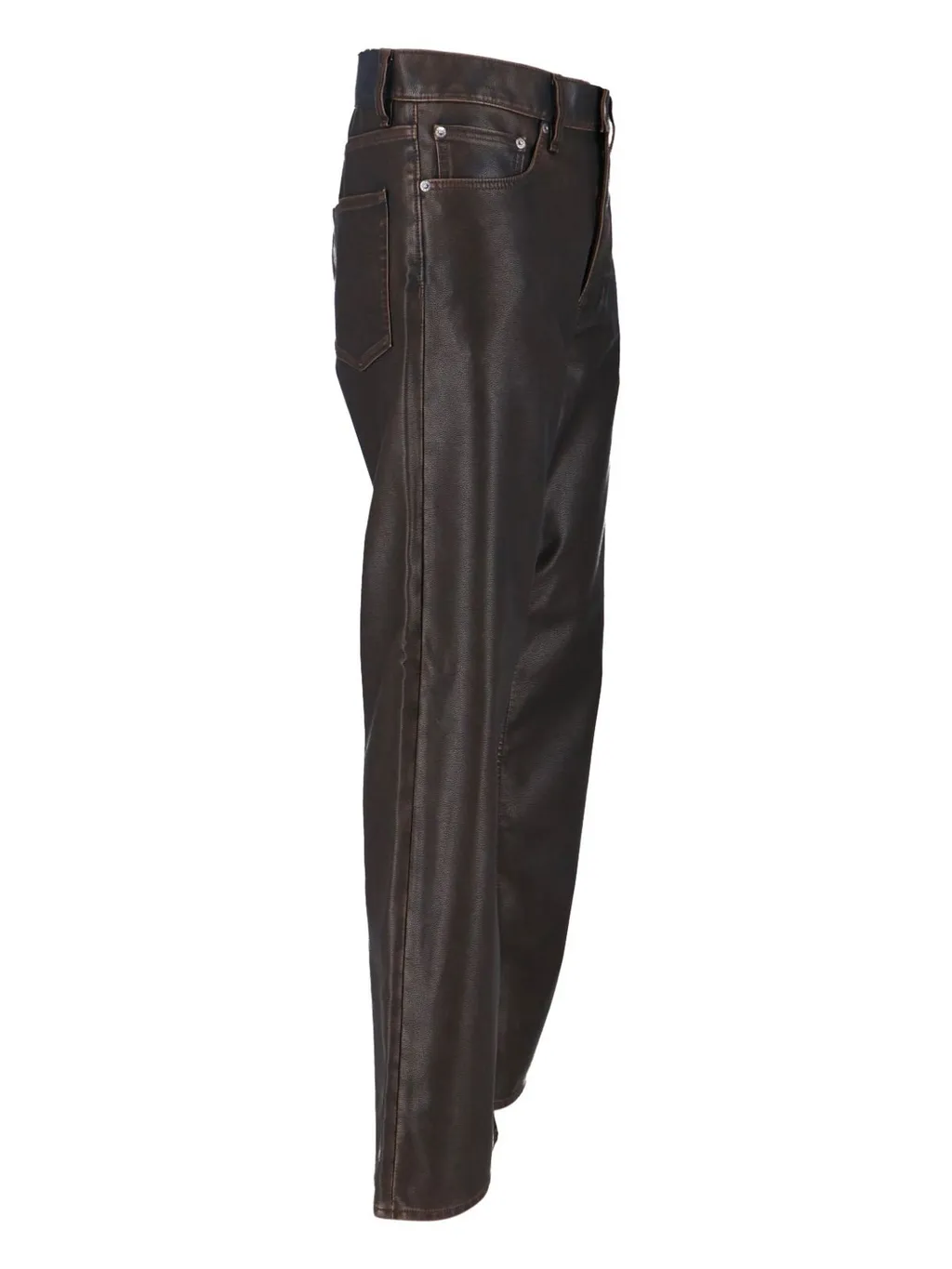 Straight-Leg Faux Leather Pants