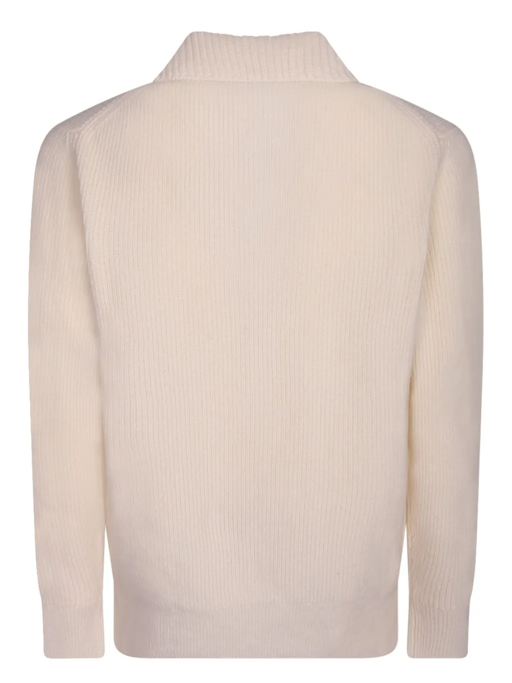 Ribbed Knit Polo Sweater