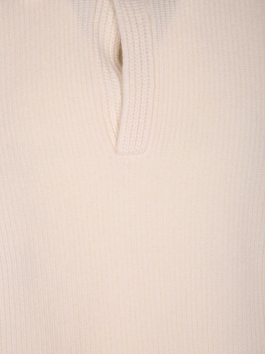 Ribbed Knit Polo Sweater