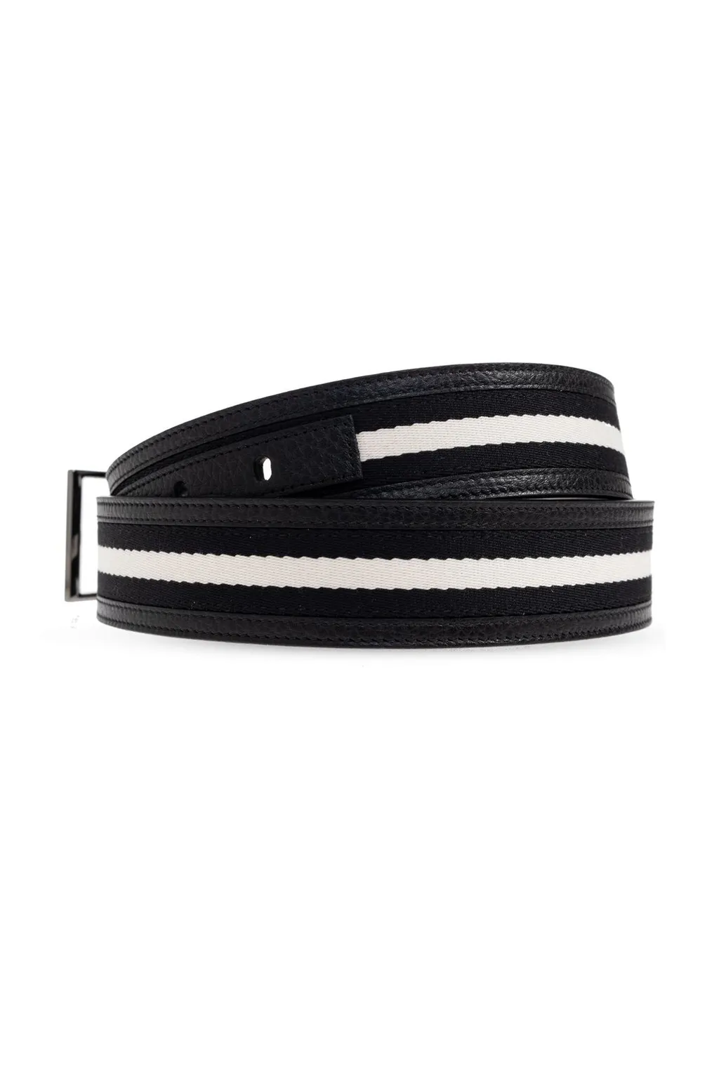 Striped Leather Belt