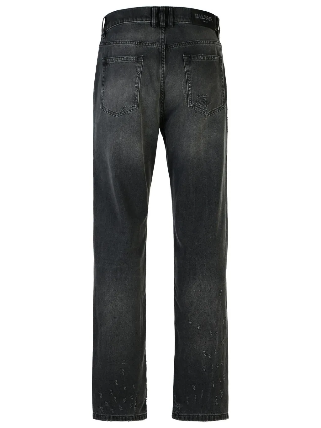 Distressed Straight-Leg Jeans