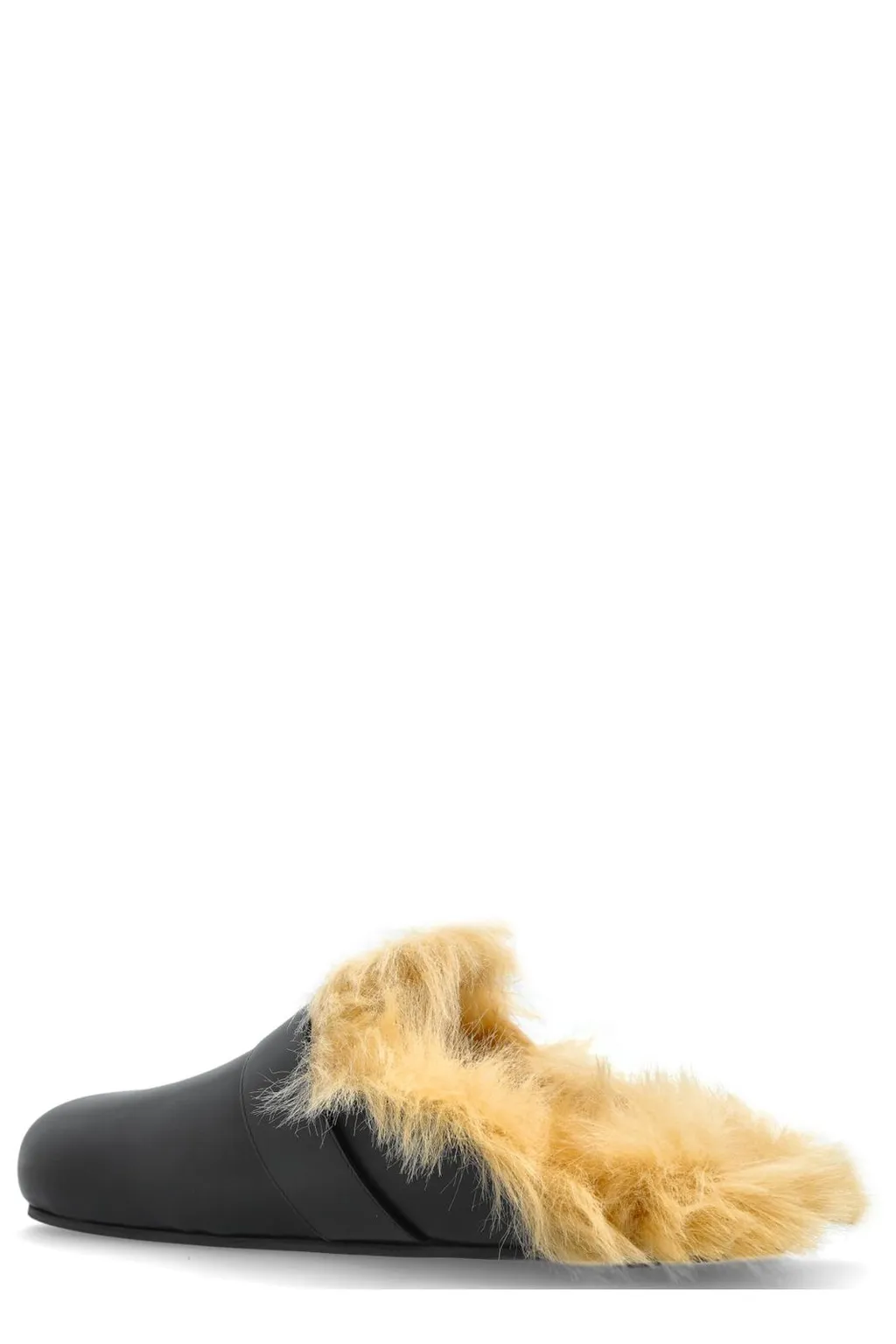 Mules With Fur Trim And Buckle