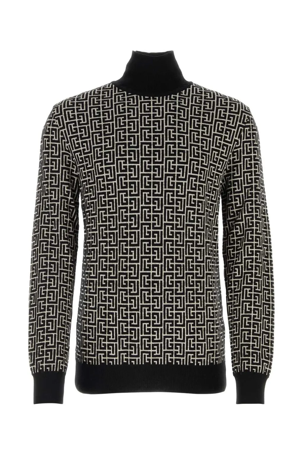 Monogram Jacquard Turtleneck Sweater