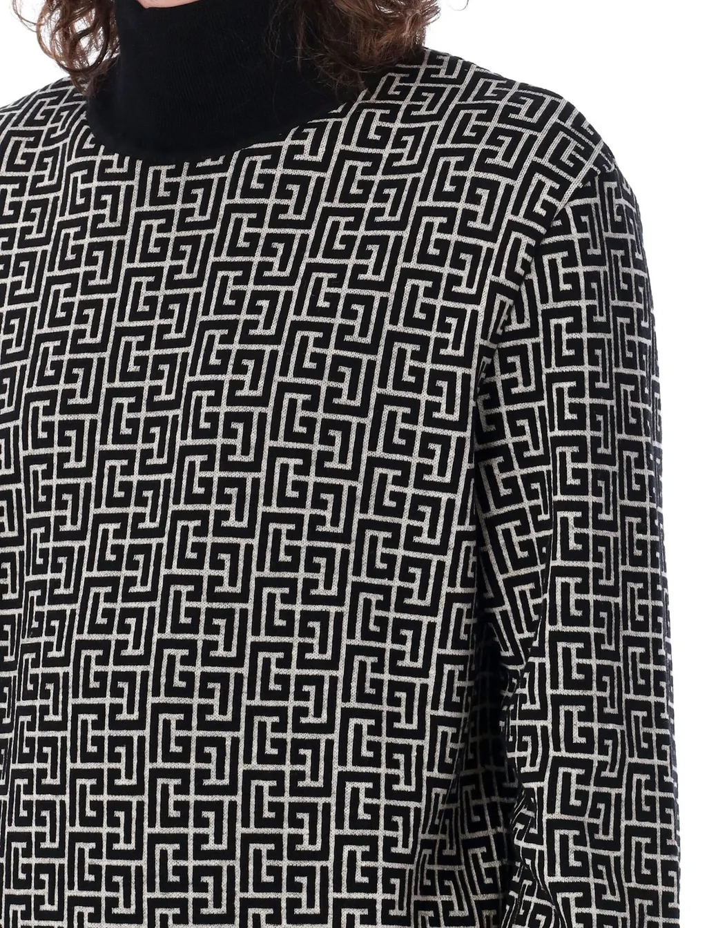 Monogram Jacquard Turtleneck Sweater