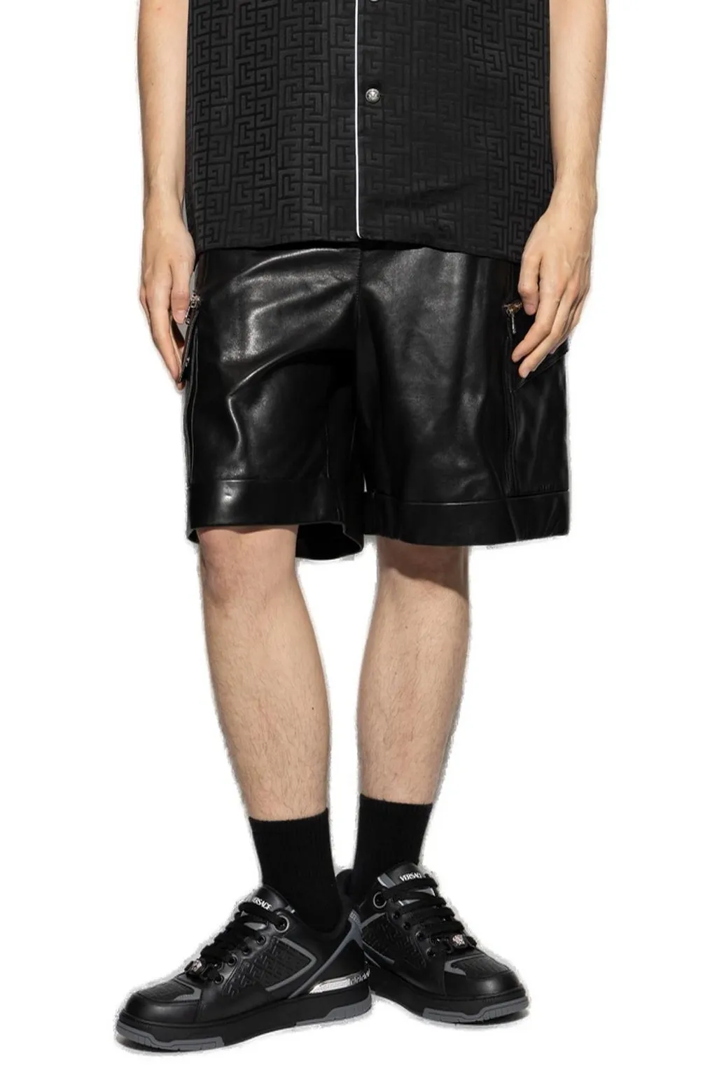 Leather Cargo Shorts