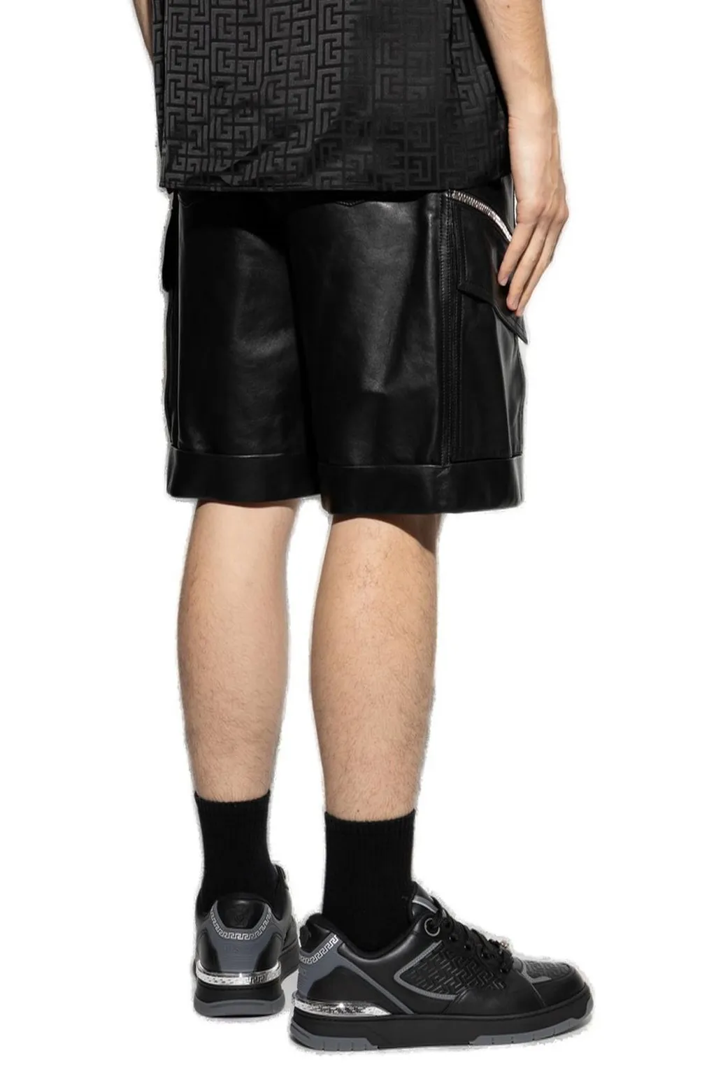 Leather Cargo Shorts