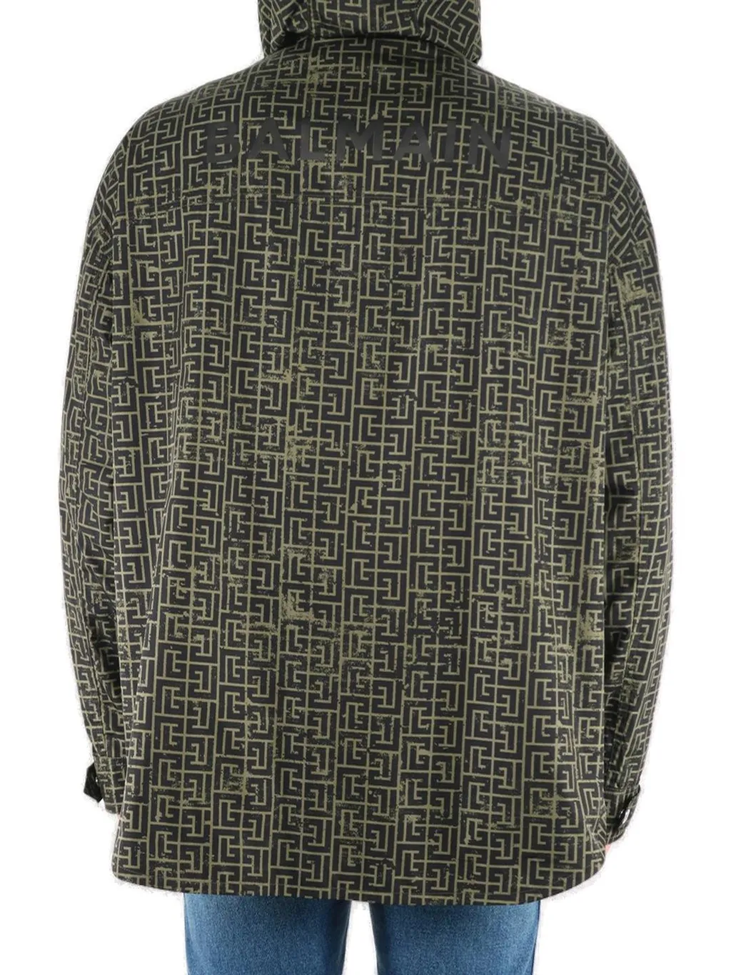 Hooded Jacket With All-Over Monogram Print