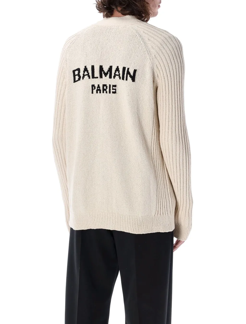 Cardigan With Balmain Paris Logo