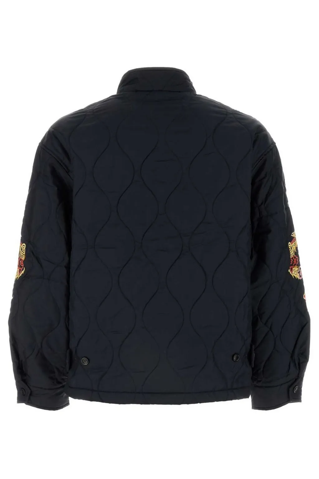 Quilted Bomber Jacket With Tiger Embroidery