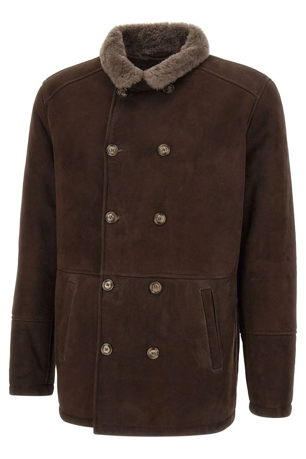 Shearling Lined Double Breasted Jacket
